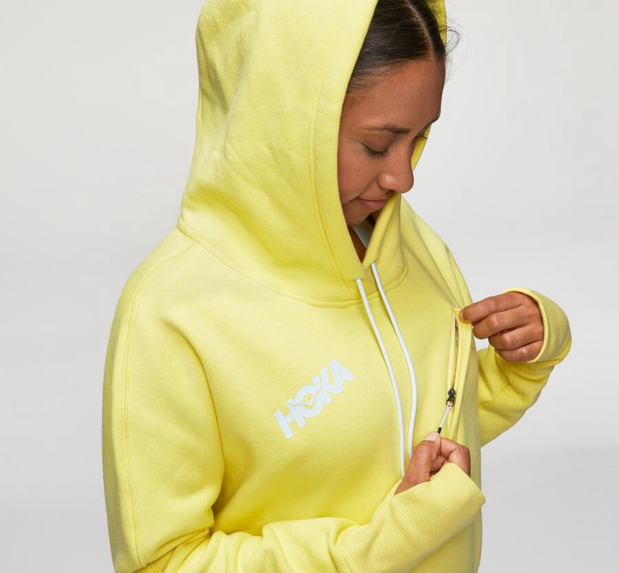 Hoka Australia One One Performance - Womens Hoodie Yellow - LDGTF-7561